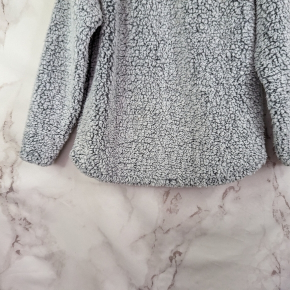 Eddie Bauer Pullover Teddy Small Women Fireside Plush Turtleneck Sweater Gray - Picture 8 of 12